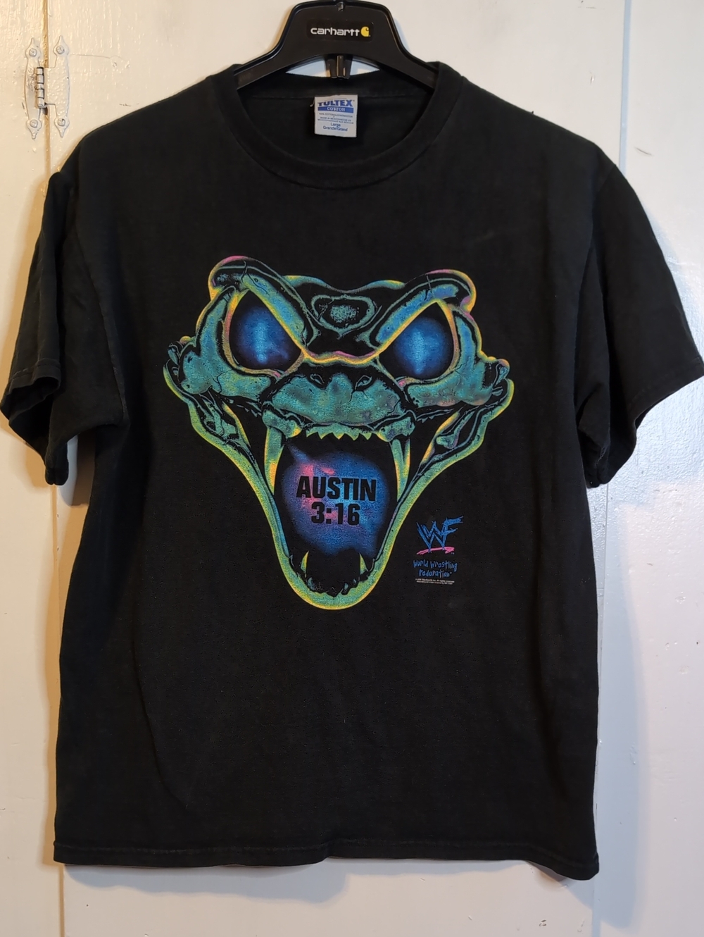 Vint. '98 WWF Stone Cold Steve Austin Neon Snake tee mens Large
